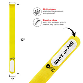 Cinch-Straps securing a bundle of cords for neat organization