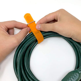 Wrap-It Storage Cinch-Straps durable nylon material for indoor and outdoor use.