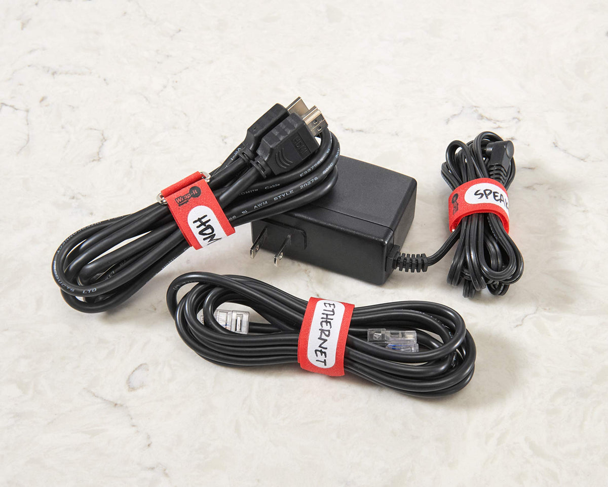 Wrap-It Storage Cinch-Straps ideal for home and office cable organization and management.