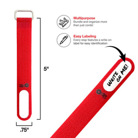 Wrap-It Storage Cinch-Straps label tab write-on for easy cable identification.