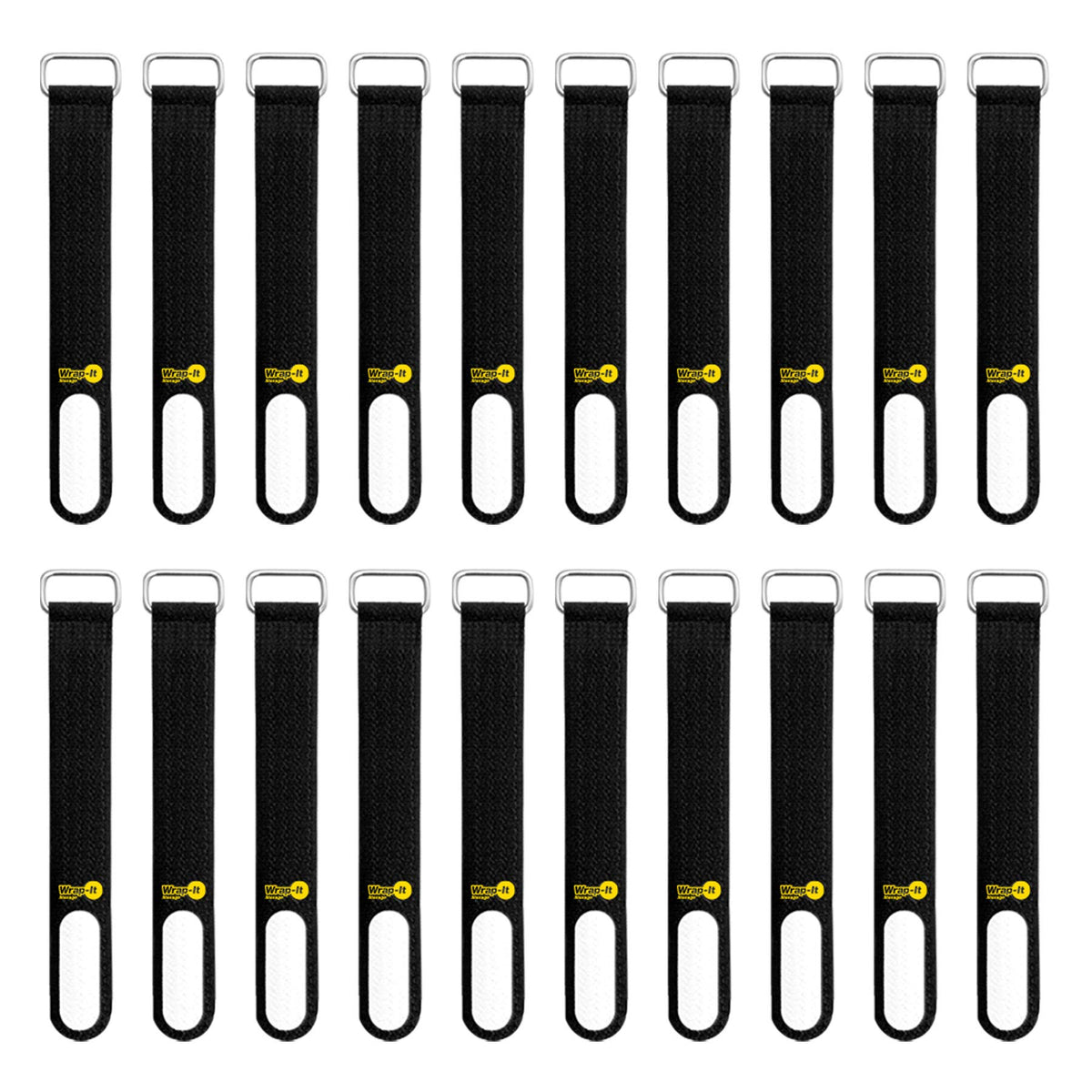 Wrap-It Storage Cinch-Straps pack with write-on labels for quick cord labeling.