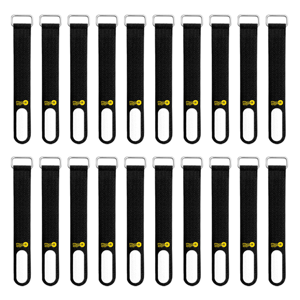 Wrap-It Storage Cinch-Straps pack with write-on labels for quick cord labeling.