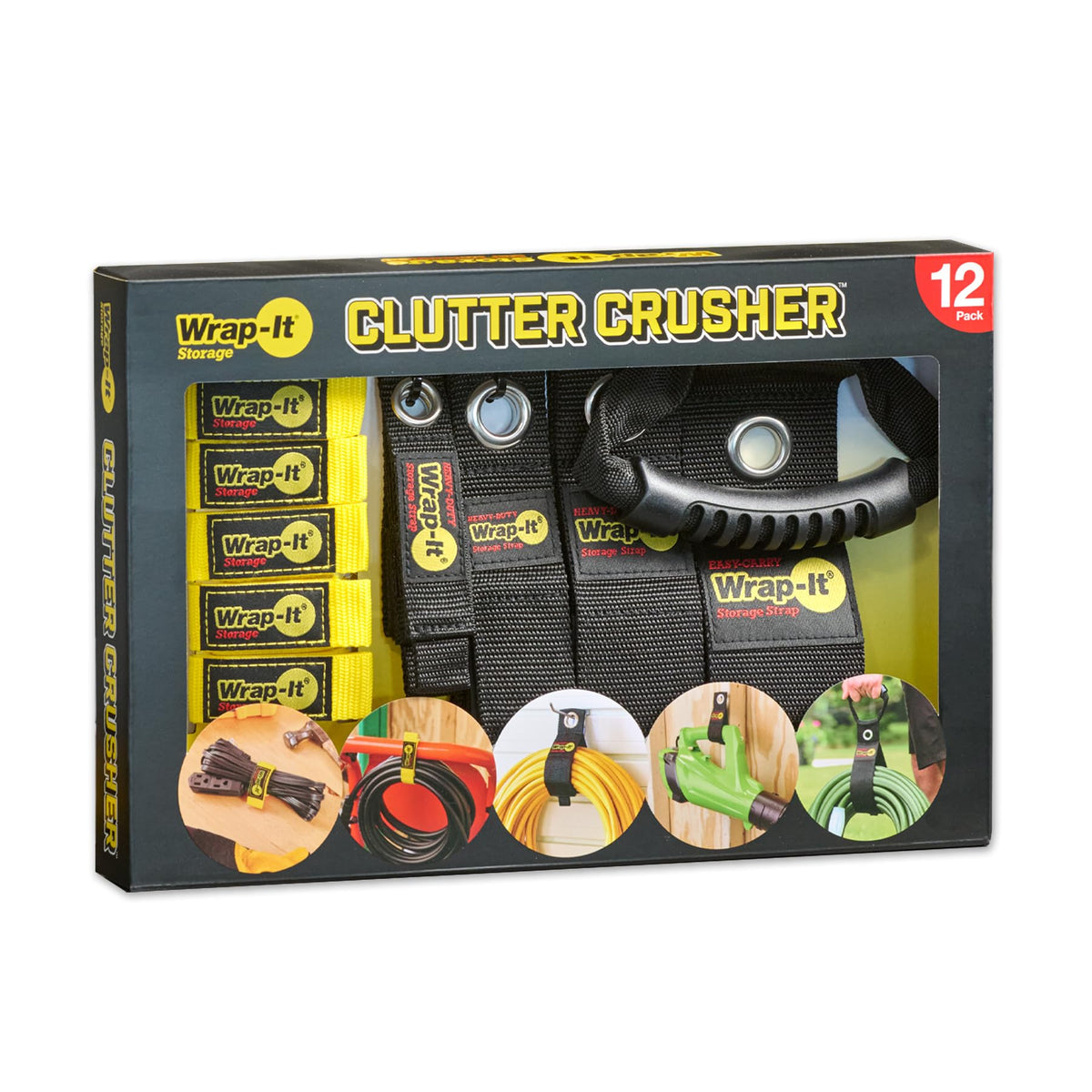 Wrap-It Storage Clutter Crusher Value Pack cover shows organized garage gear.