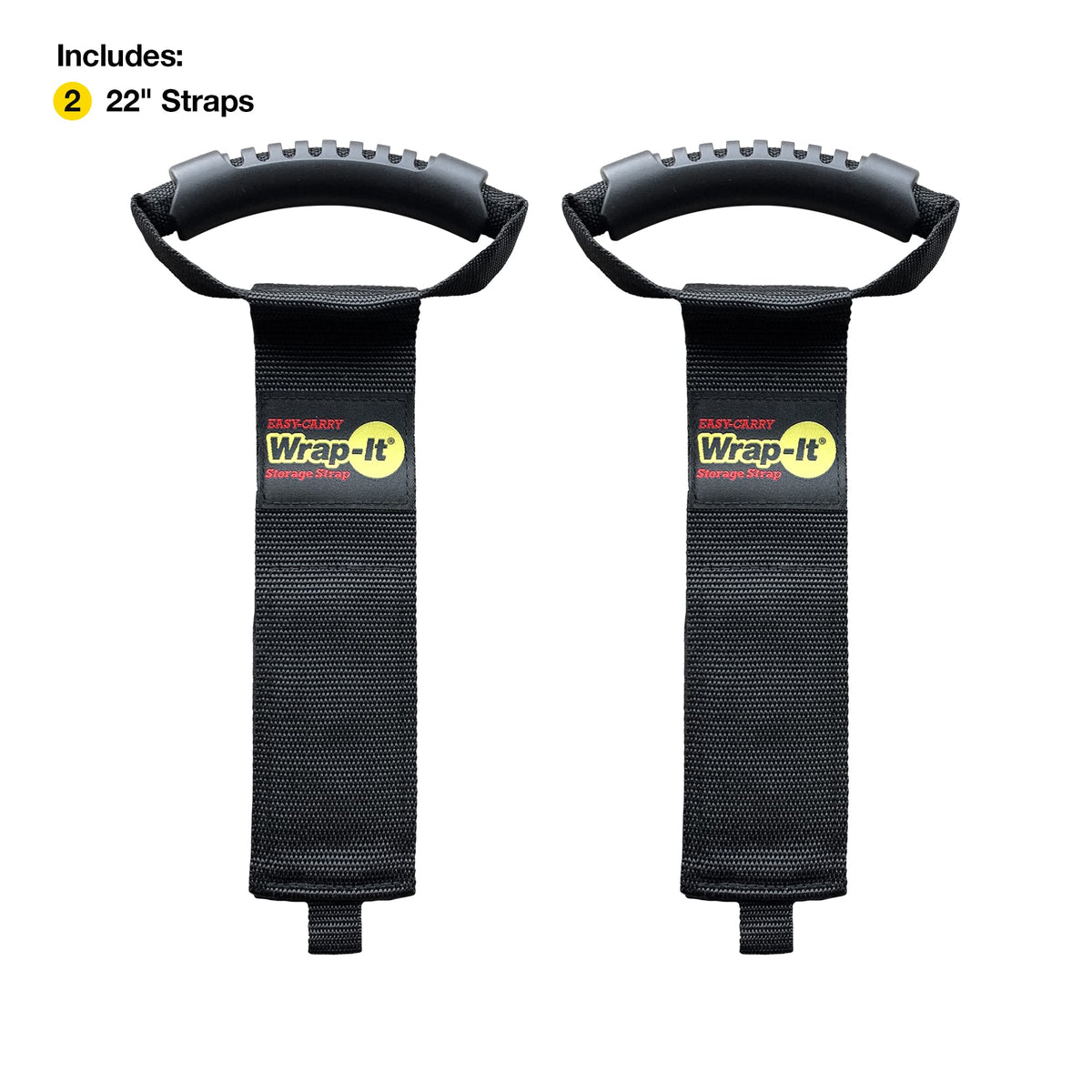 Wrap-It Storage strap secures cords, ready to hang in workshop.