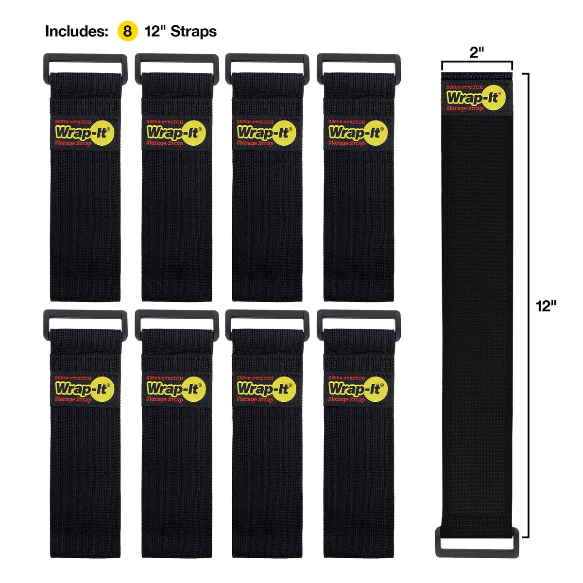 Wrap-It Storage Super-Stretch Strap in use on cords for tidy extension cord organization