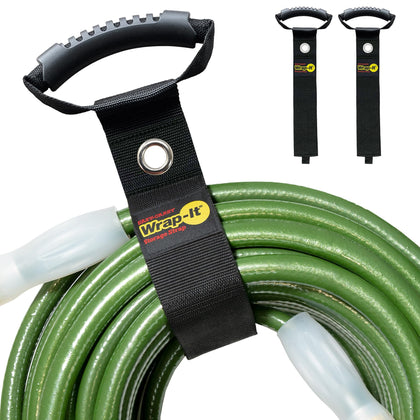 Wrap-It Storage Easy-Carry strap 28inch in black with grommet for organized cords