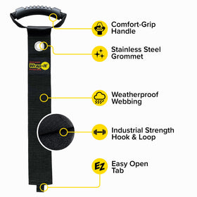 Wrap-It Storage Easy-Carry strap used to bundle rope for a DIY project