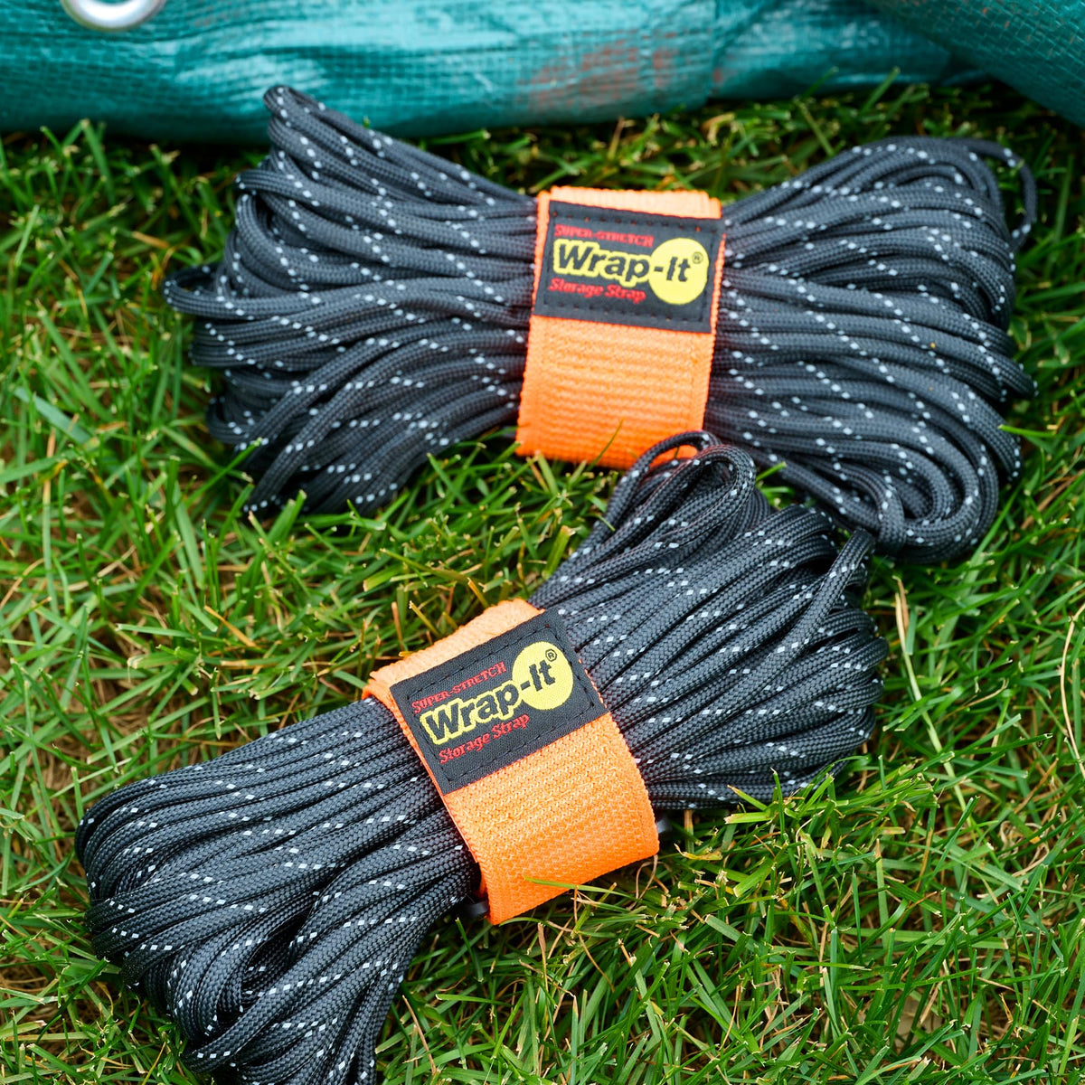 Wrap-It Storage elastic cinch strap wraps cords tightly for clutter-free spaces