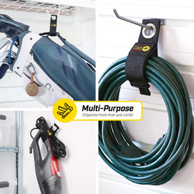 Wrap-It Storage extension cord organizer hanger keeps cords tidy and accessible.