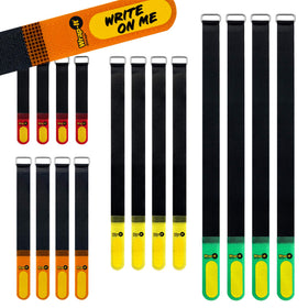 Wrap-It Storage front packaging showing assorted 16-pack and label tab benefit