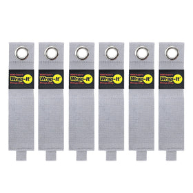Wrap-It Storage heavy-duty 17-inch straps with metal grommet for durable garage organization.