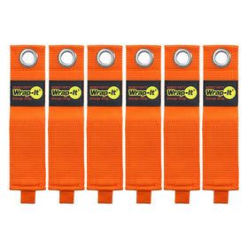 Wrap-It Storage blaze orange heavy-duty strap used as extension cord hanger for cords and hoses.