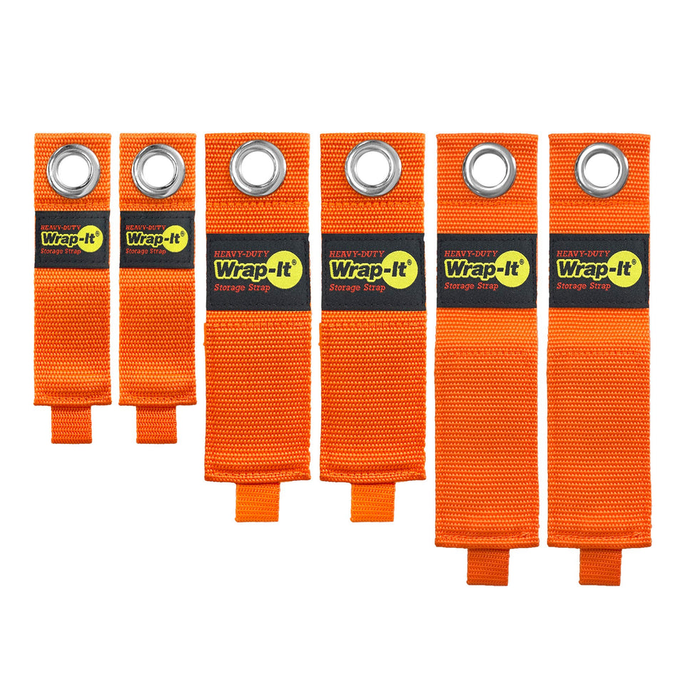 Wrap-It Storage heavy-duty strap set of six keeps cords tidy