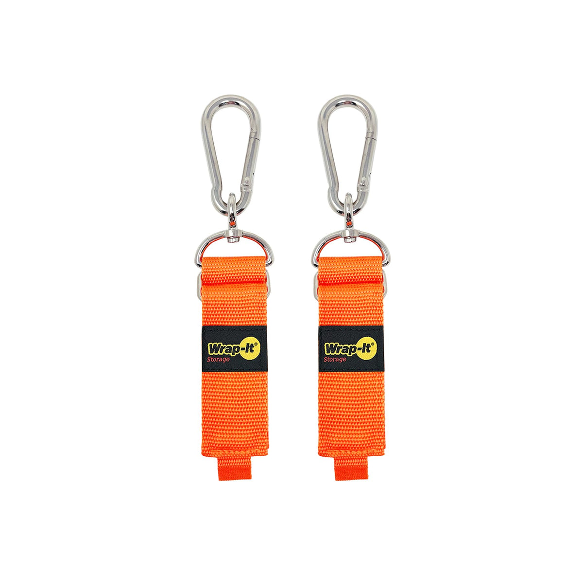 Wrap-It Storage Hook 'n Hang carabiner strap secures cords in a tidy garage