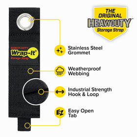 Wrap-It Storage hose wrap keeps outdoor hoses wound for ready use.