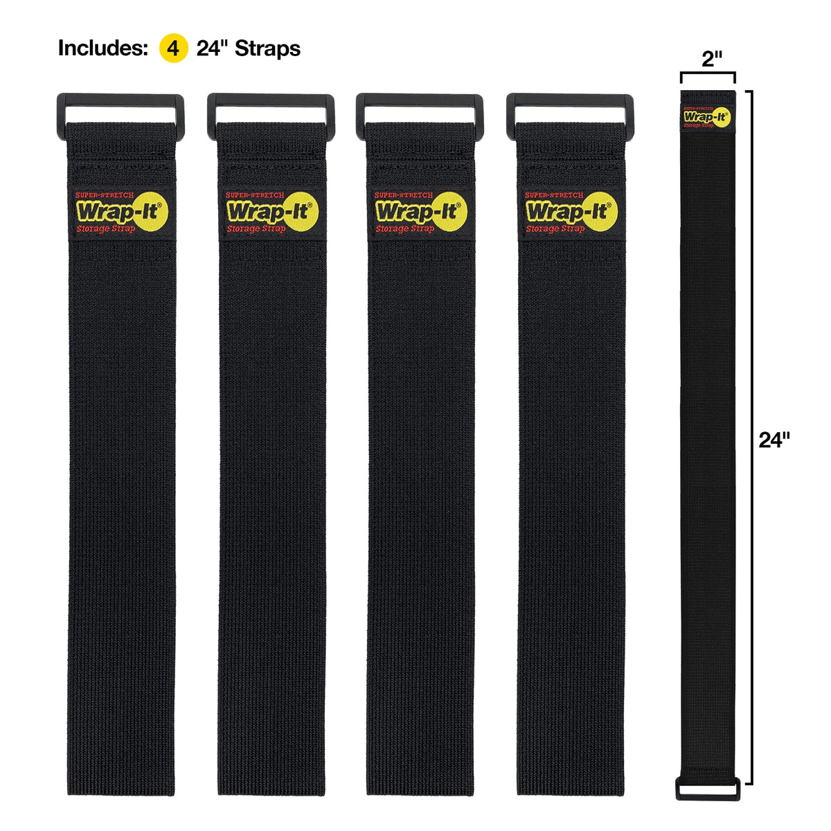 Wrap-It Storage weatherproof strap secures hoses for durable outdoor storage.