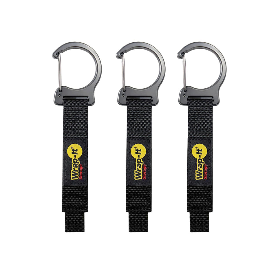 Wrap-It Storage Quick Clips 10-inch cord strap with metal clip keeps cables organized