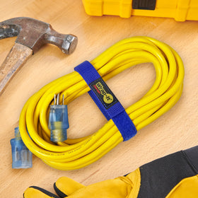 Close-up of blue hook-and-loop loops on Wrap-It Quick-Straps