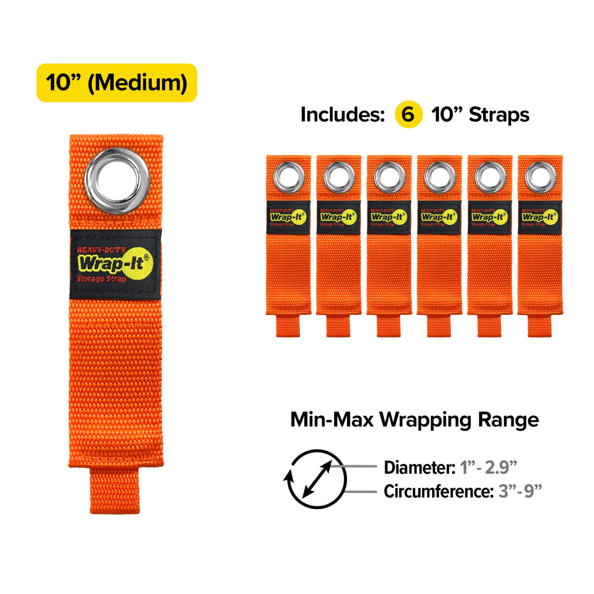 Wrap-It Storage rope storage orange secures rope for easy retrieval.