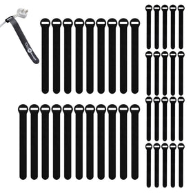 Wrap-It Storage 5in cable ties on a desk for easy cord management