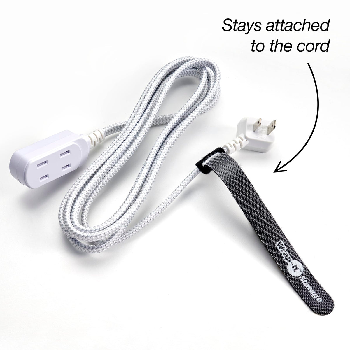 Wrap-It Storage 8in cable ties in a backpack for organized travel cords