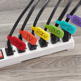 Wrap-It Storage 5-inch black self-gripping tie bundles small wires securely.