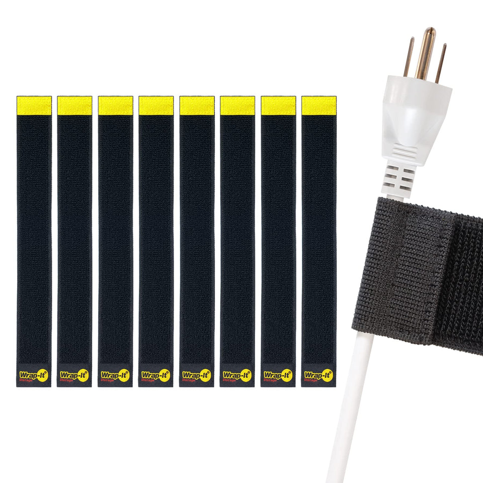 Wrap-It Storage Selfie Straps 12-Inch eight-pack cord wrap keeps cables organized and tidy