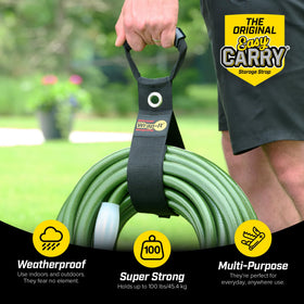 Wrap-It Storage Straps with stainless grommet for secure wall hanging.