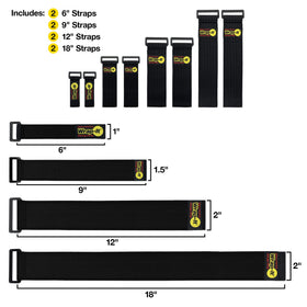 Wrap-It Storage Super-Stretch 12-inch strap bundles cables for clutter-free setups.