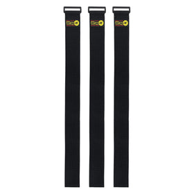 Wrap-It Storage super-stretch strap wrapping cables neatly for clutter-free storage.