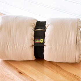 Wrap-It Storage tarp and blanket bundle strap compact camping gear storage.