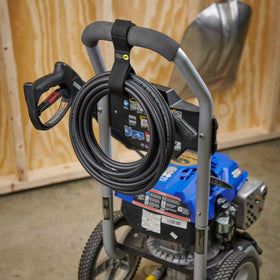 Wrap-It Twin-Straps cord-hose-storage tidies garage and shed spaces.