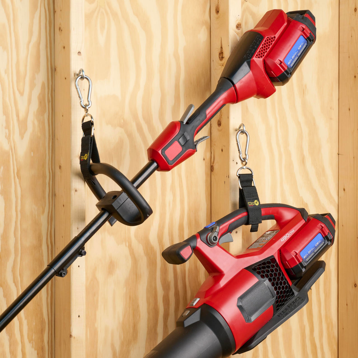 Durable 12-inch straps with carabiners for easy hanger use