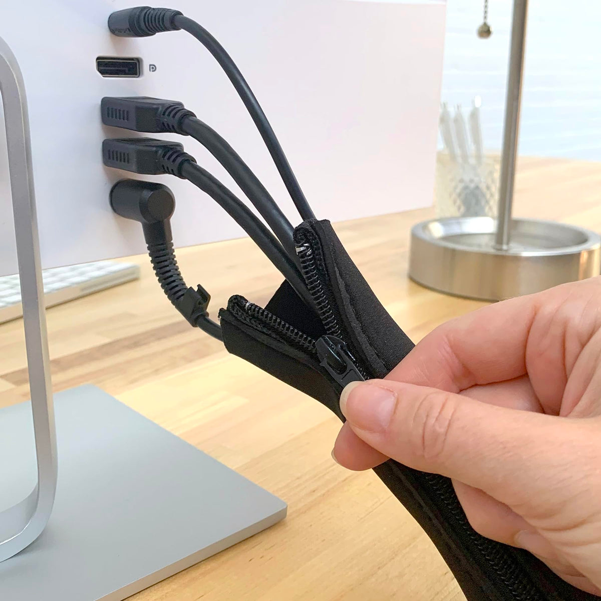 Two-sleeve 2-pack from Wrap-It Storage ready for cable management