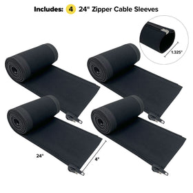 Wrap-It Storage zipper cable sleeve for TV setup hides wires and reduces clutter.