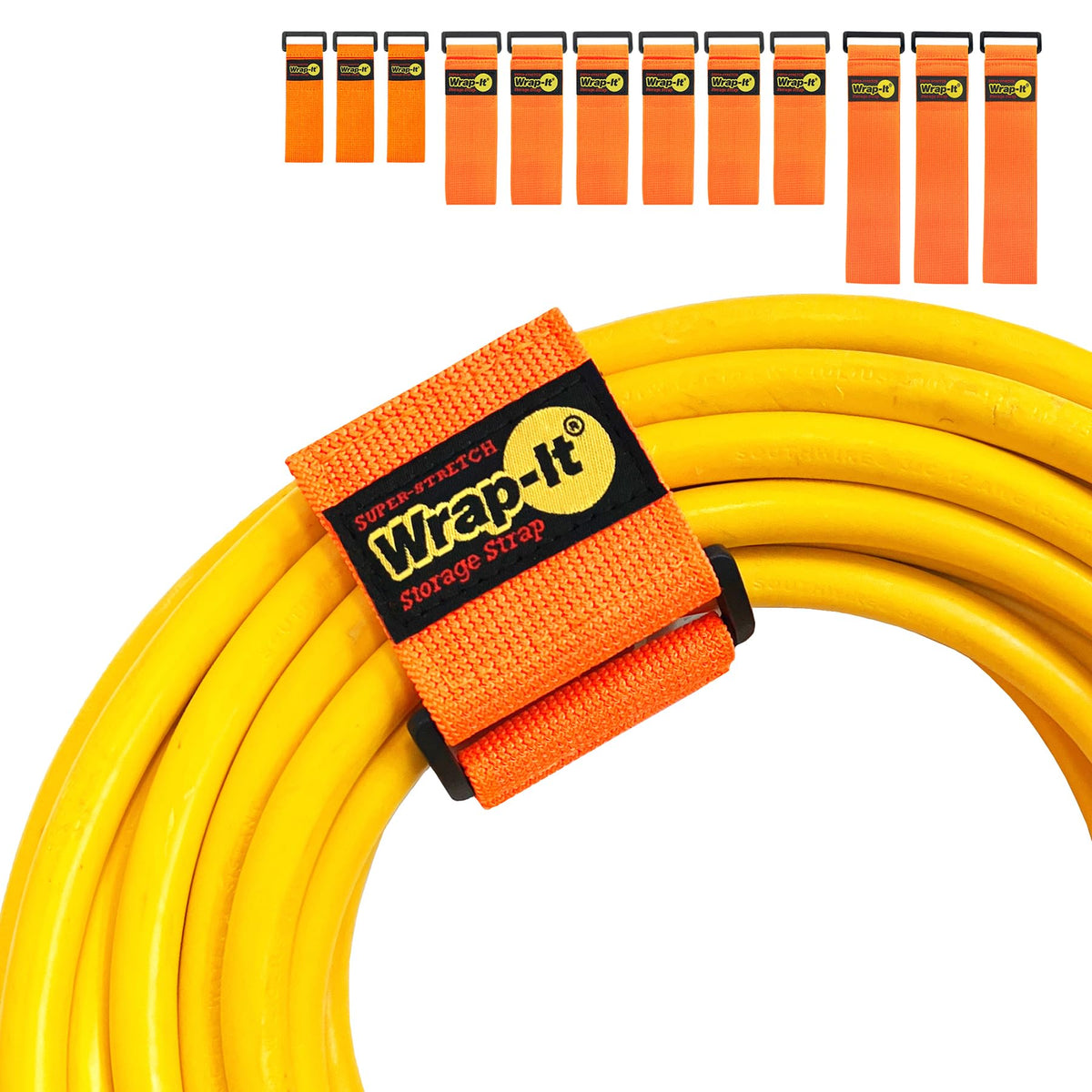 Wrap-It Straps assorted pack for versatile home organization.