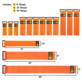 Wrap-It Straps used to organize a tangle of cords and cables.