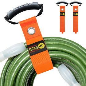 Wrap-It Storage Easy-Carry 28-inch strap bundles cords for easy garage organization.