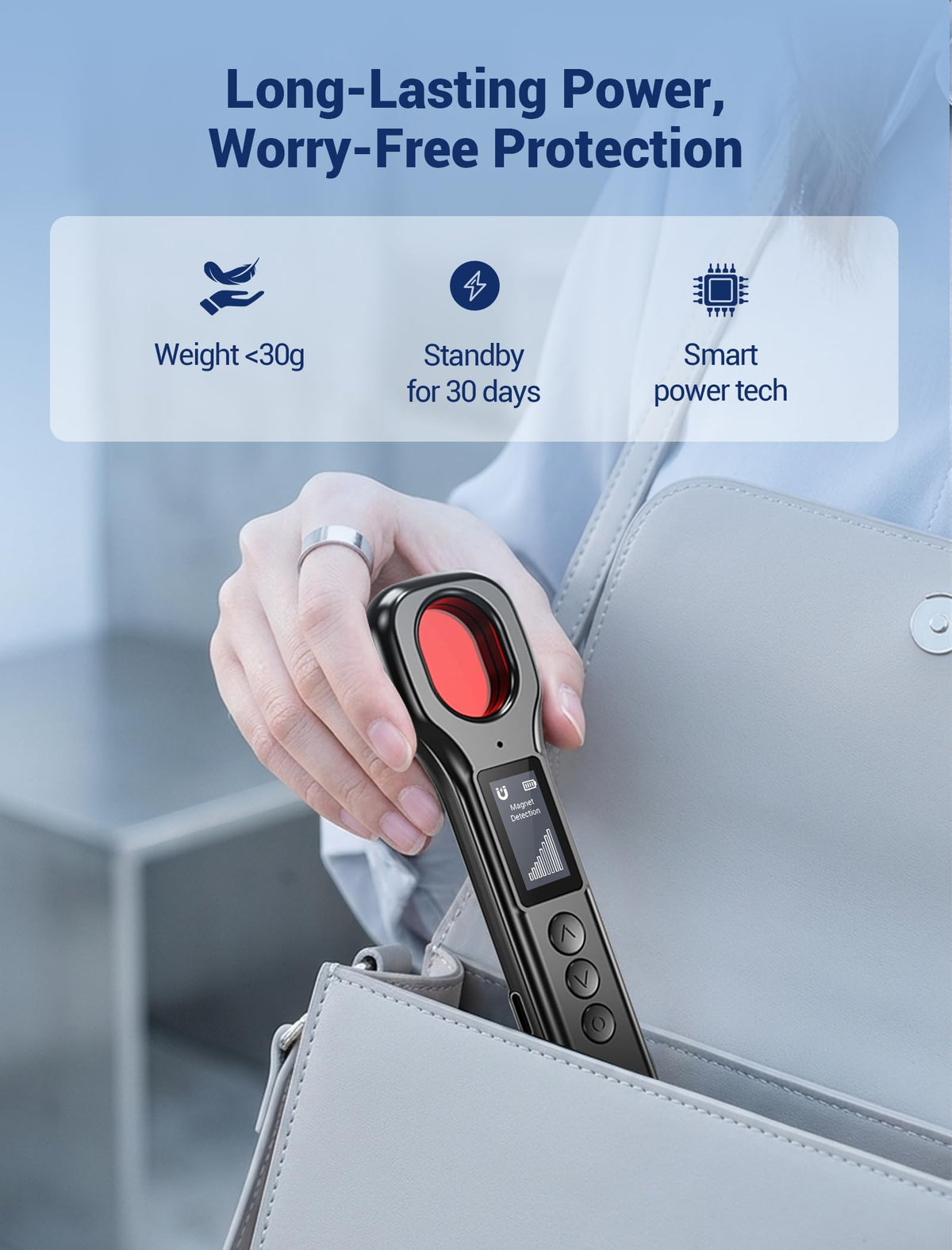 WRKLLY magnetic mode scanning under car showing tracker-detection benefit