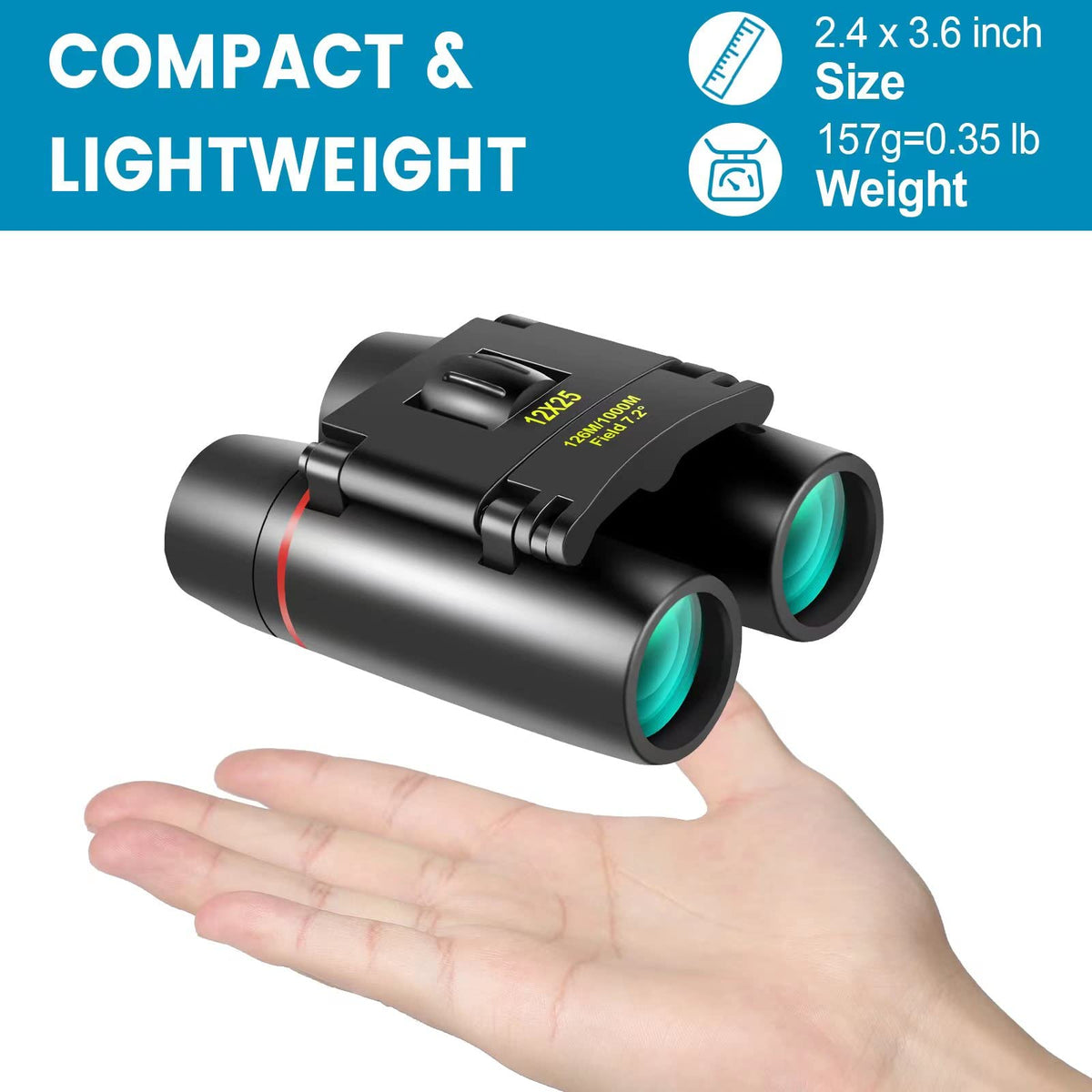 WRNRN 12x25 mini binoculars in use for bird watching with clear detail.