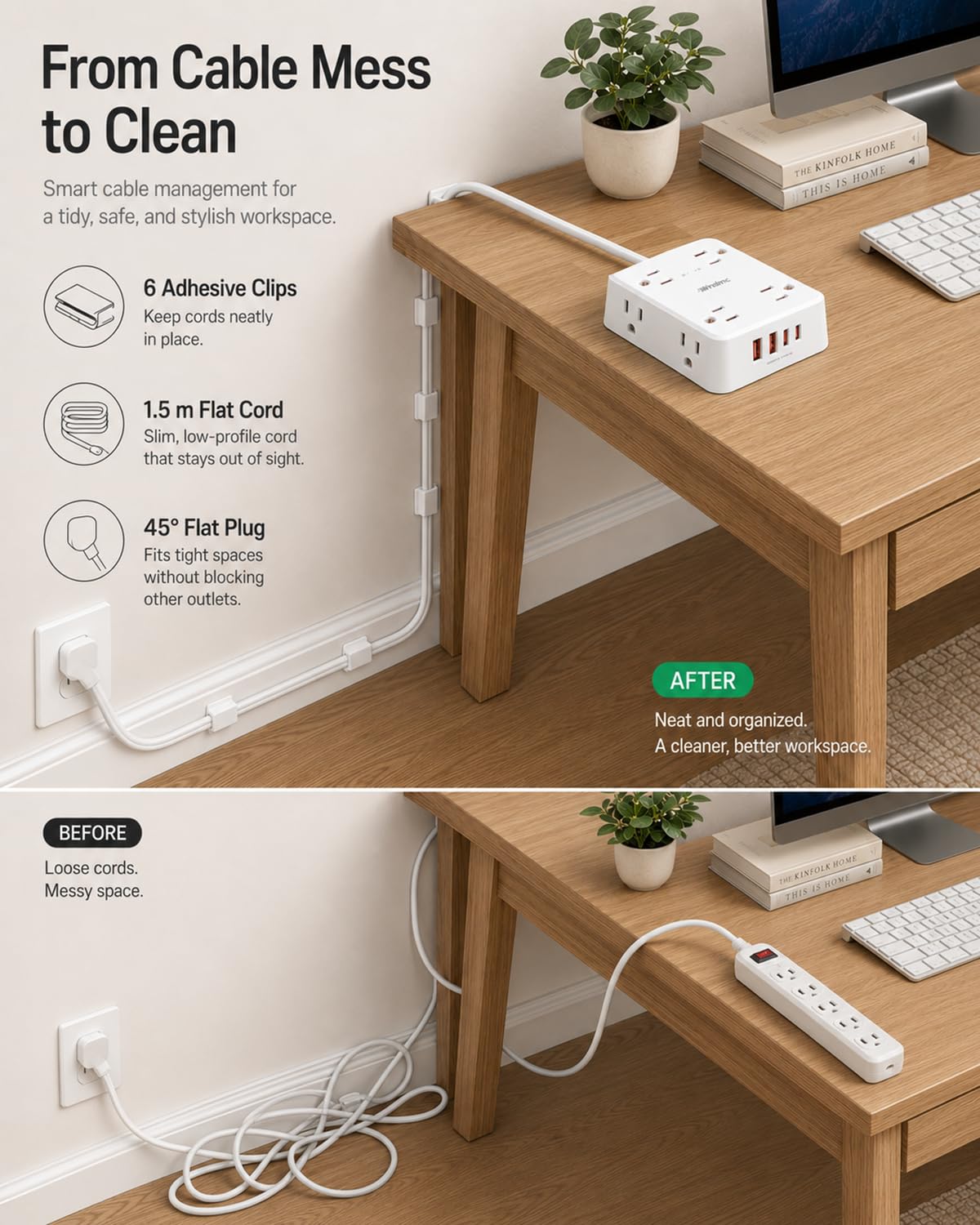 Wrxdmc 12-in-1 charging station with eight outlets and four USB ports.