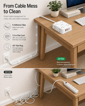 Wrxdmc 12-in-1 charging station with eight outlets and four USB ports.