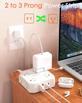 Wrxdmc flat 0.78-inch plug closeup slips behind furniture and saves space