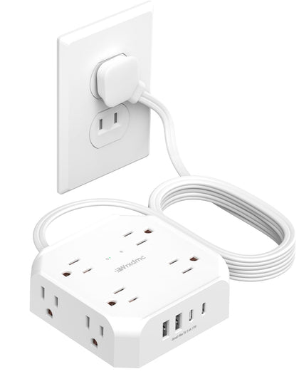 Wrxdmc front view showing 8 outlets and 4 USB ports for organized charging