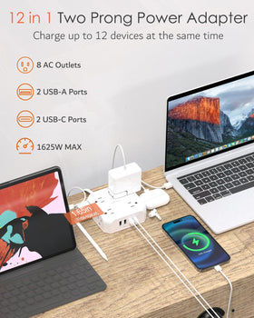 Wrxdmc close detail of AC sockets and USB-C/A ports for versatile charging