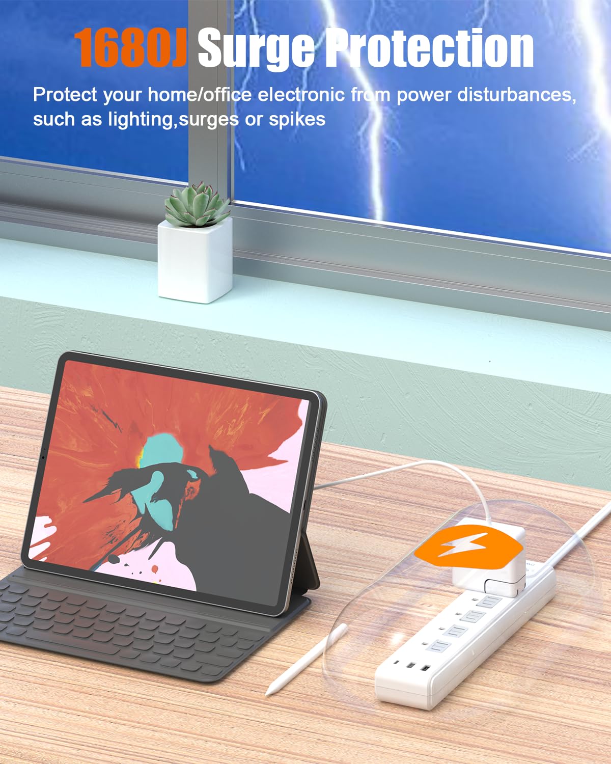 WRXDMC blue surge indicator LED showing active surge protection