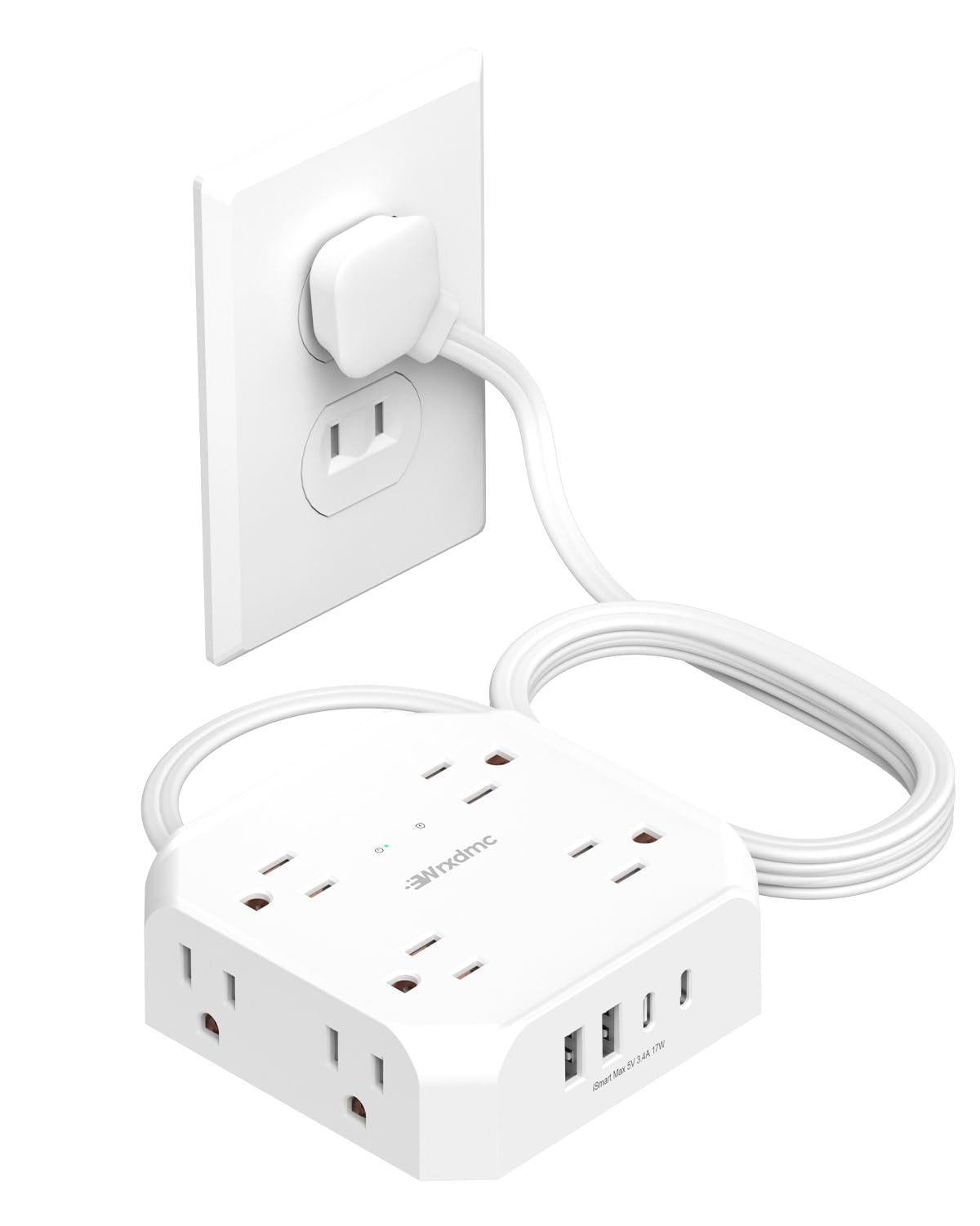 Wrxdmc two-prong to three-prong adapter ready to modernize an old outlet.