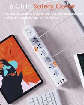 Wrxdmc wall-mountable power strip helps organize cords.