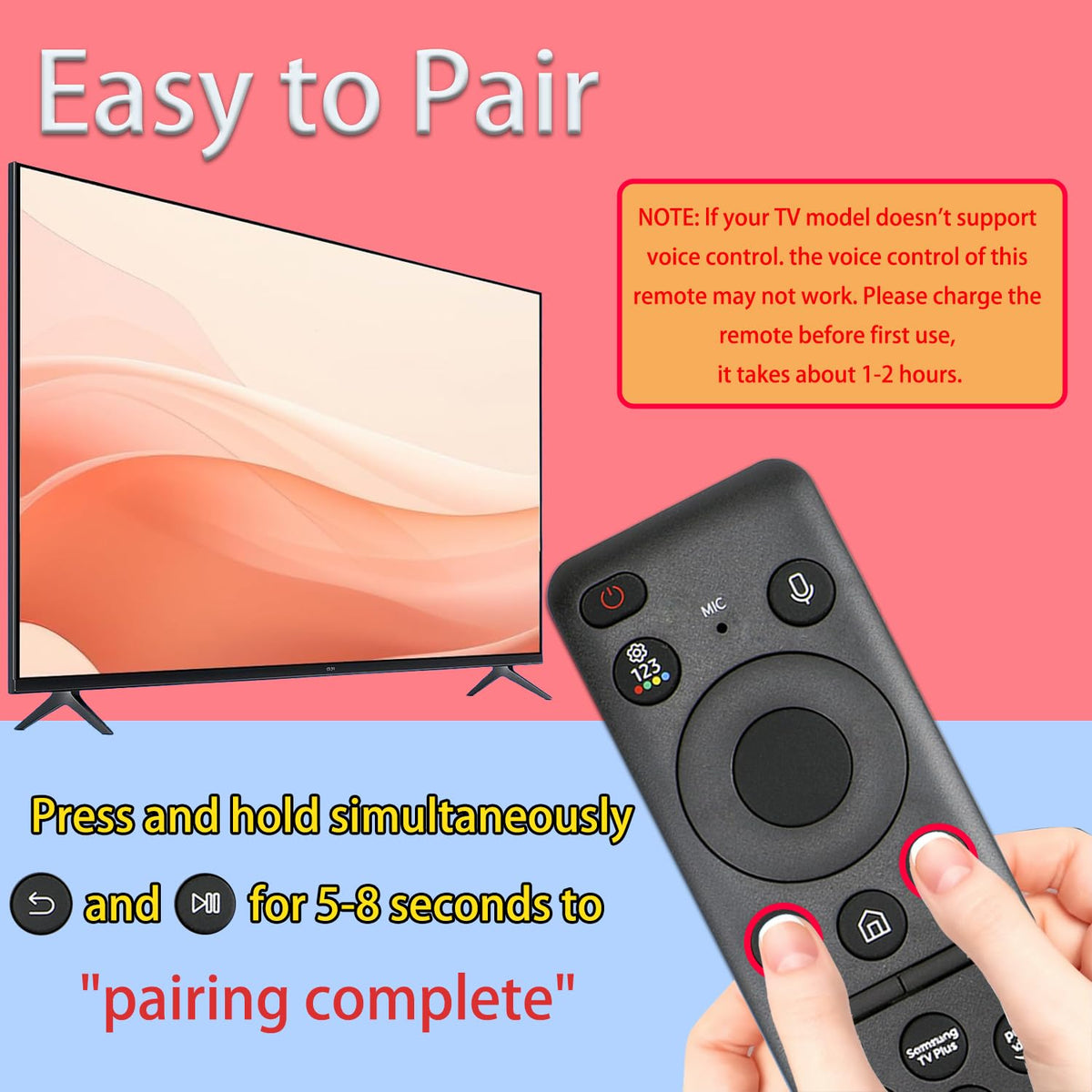 WSHAITE BN59-01432A remote with voice control for hands-free navigation.