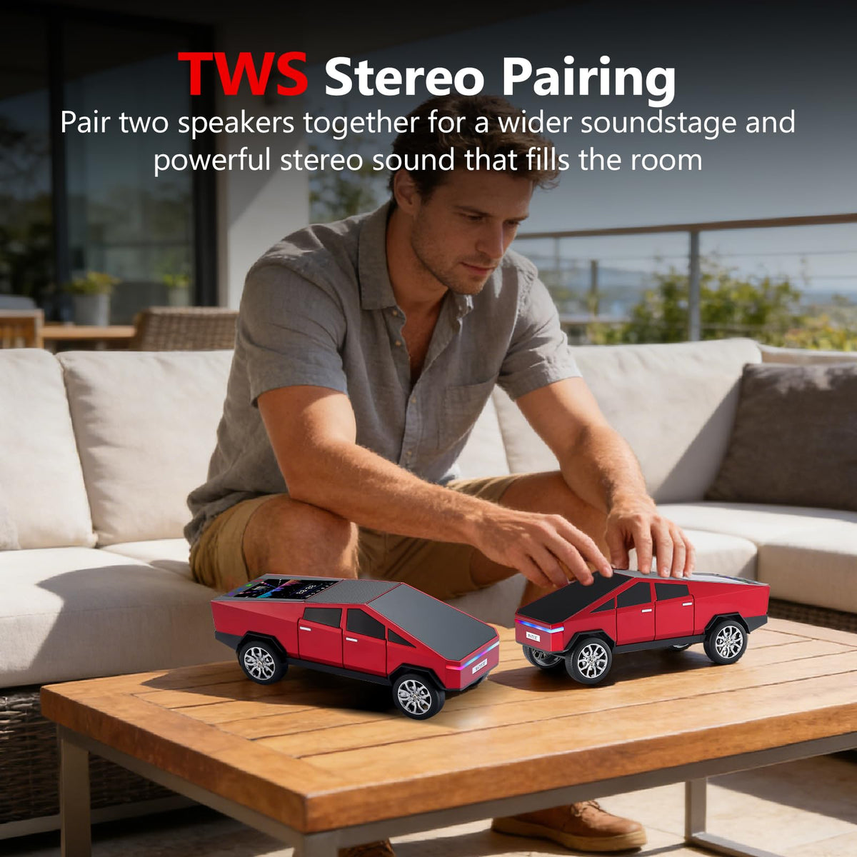 WSTER WS-580 rear ports and TF/USB slots, convenient multi-source playback